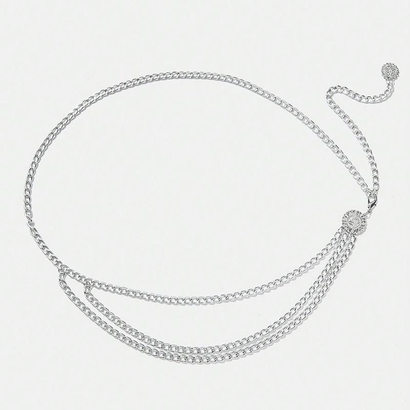 Simple and Versatile Casual Belt for Women Multi-layer Light Trousers Chain for Women Metal Waist Chain