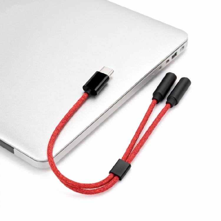 USB C to 3.5mm Sound Cable for Phone USB Type C to 3.5mm Headphone Stereo Cord Car Auxiliary Cable Signal Transmission