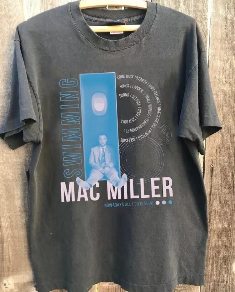 Mac Miller Shirt Mac Mac Miller Swimming Charcoal Unisex Tshirt Reprint S5XL Unisex T-Shirt S