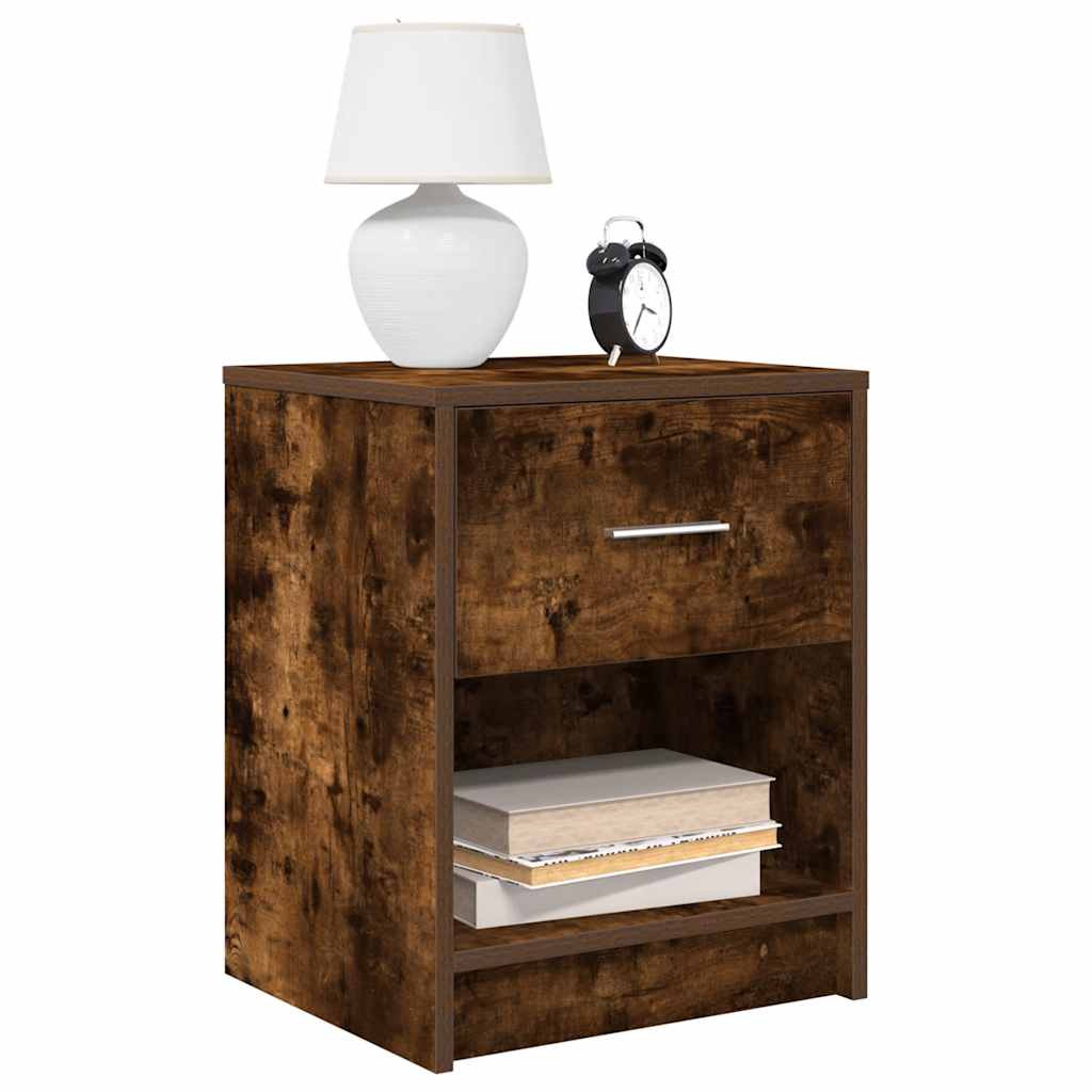 Nightstand with Drawer Smoked Oak 40 X 34 X 50 Cm