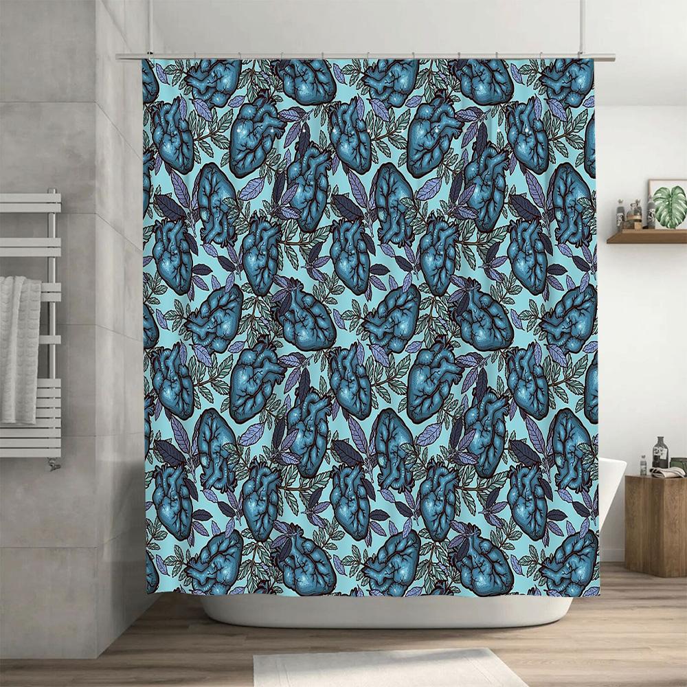 Floral Gothic Shower Curtain Dark Academia Backdrop Vintage Botanical Wall Hanging Decor Room Divider Panel