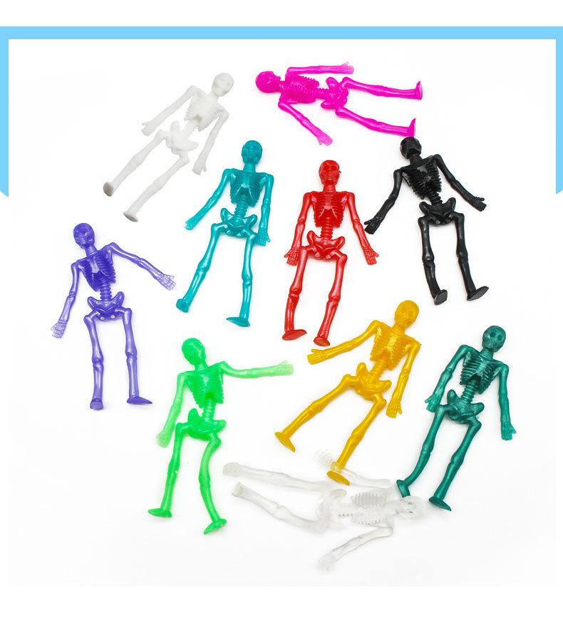 Tpr Soft Rubber Elastic Telescopic Little Zombie Skeleton Man Halloween Trick Funny Toy