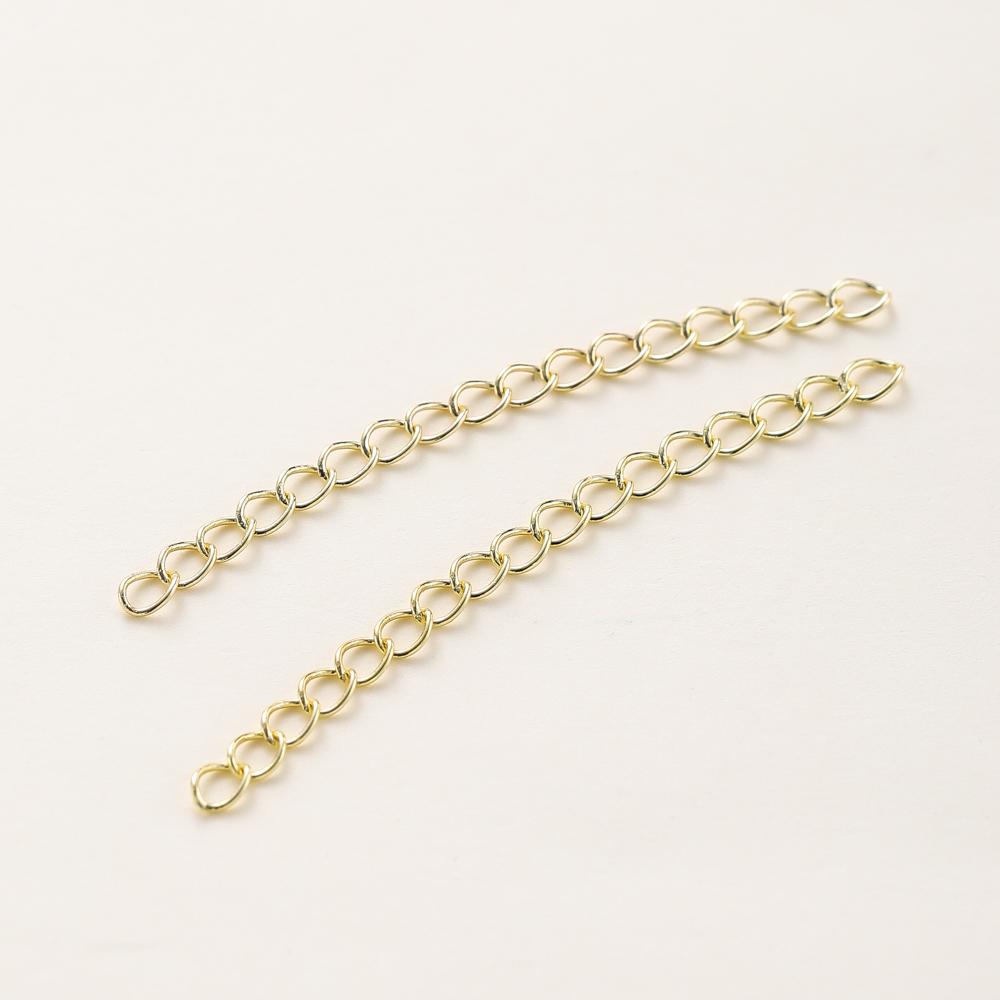 

20pcs 14K Gold Plated Extended Tail Chain Necklace Lobster Clasps Connect Extender Chain For DIY Jewelry Charm Making Findings 2.8 x 50mm