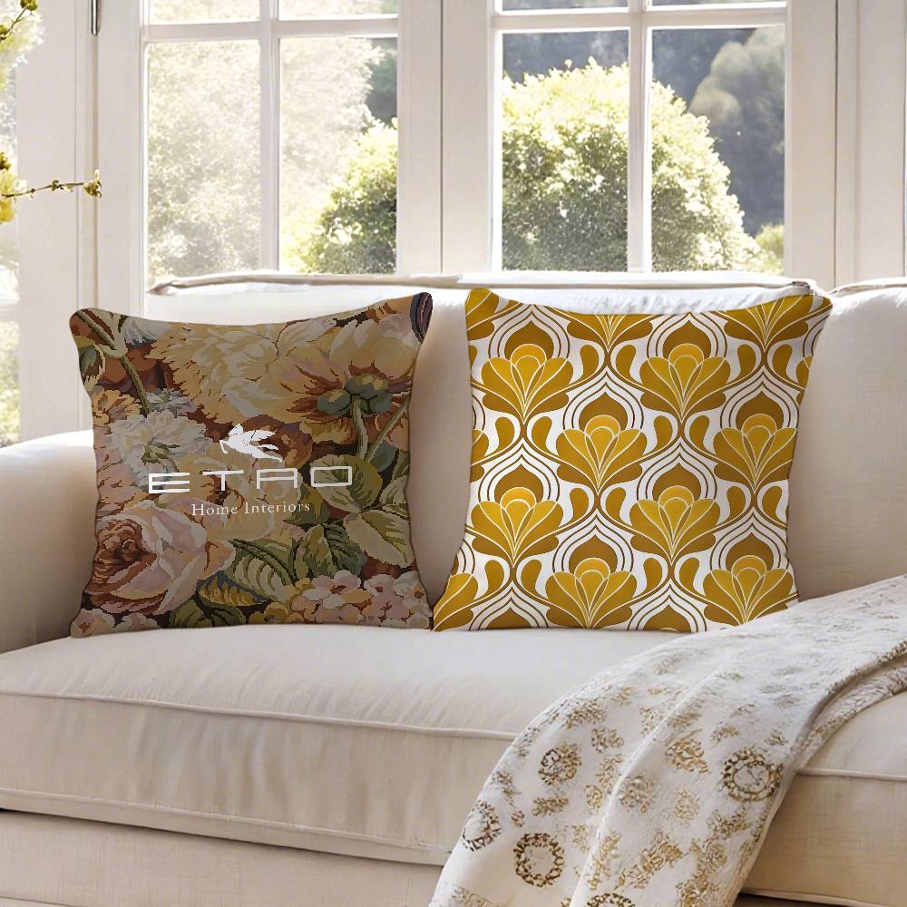 Wzór kwiatowy z orzecha nerkowca Naturalne Etro-A Antyroztoczowy poszewka na poduszkę Niewidoczny zamek Jedwabisty krótki plusz Pokrowiec na poduszkę sofy