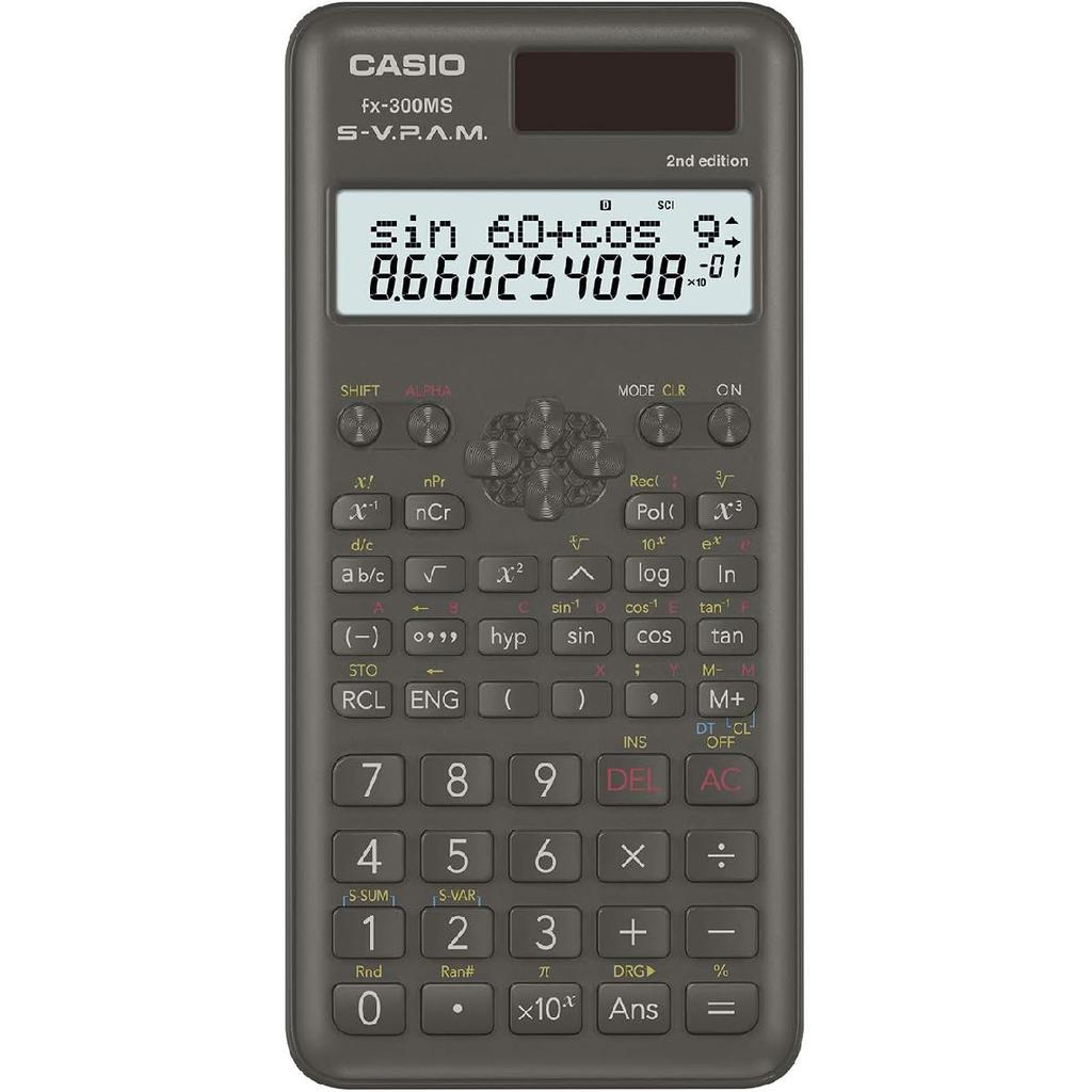 Casio fx-300MS Plus 2nd Edition – Standard Scientific Calculator with 2-Line Display | 10-Digit LCD, Trig, Stats, Fractions | Ideal for High School