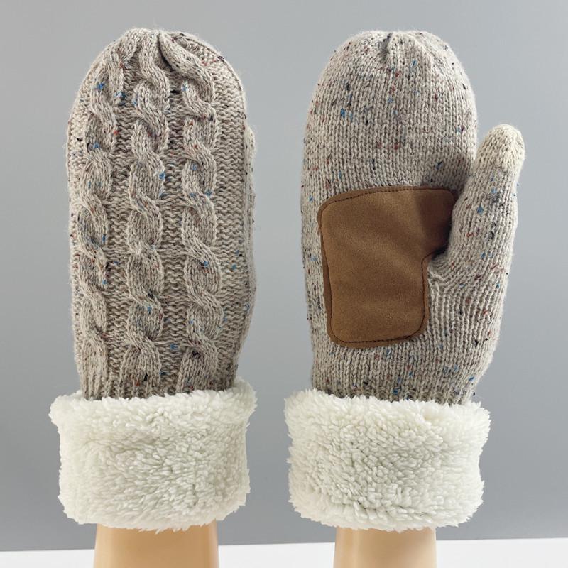 Unisex Touchscreen Knit Wool Gloves: Windproof, Warm, Velvet-Lined Mittens for Autumn/Winter Outdoors