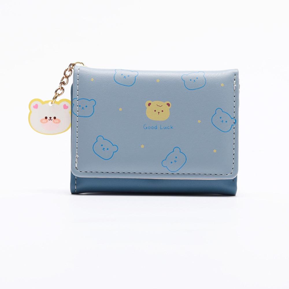 Cartoon Bear Print Wallet Multi-slot Coin Purse Mini Short Wallet  Daily Match