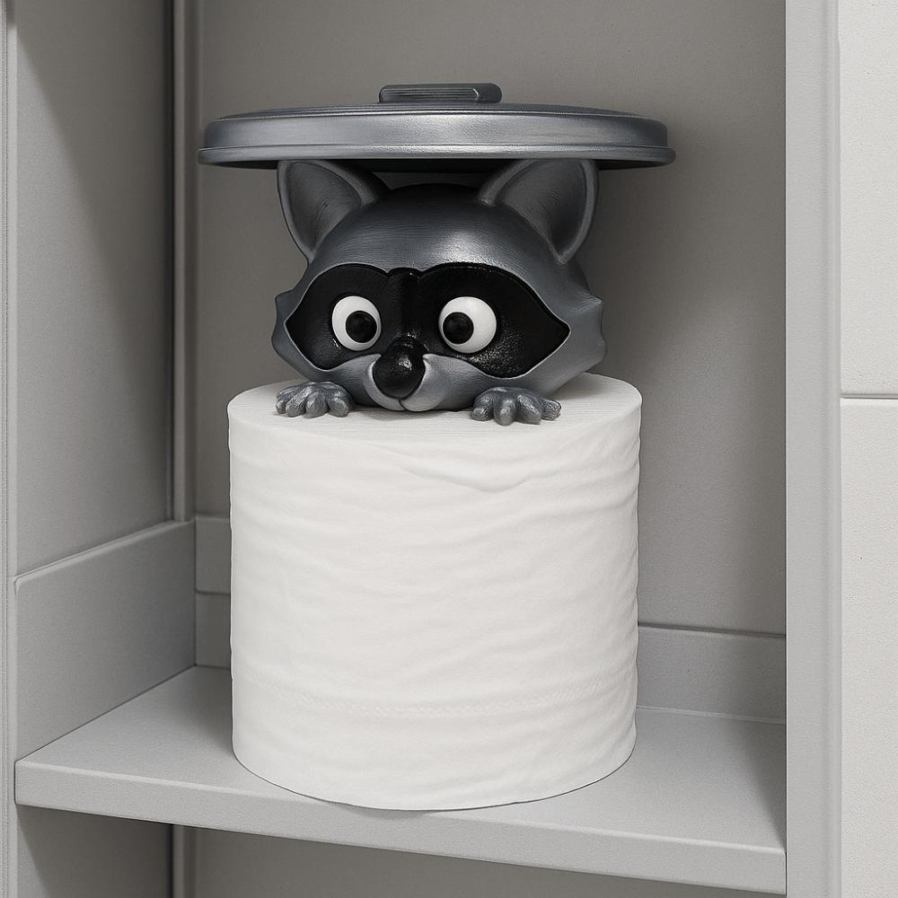 No Drilling Required Raccoon Toilet Paper Holder Wall Mounted Tissue Roll Dispenser  Toilet