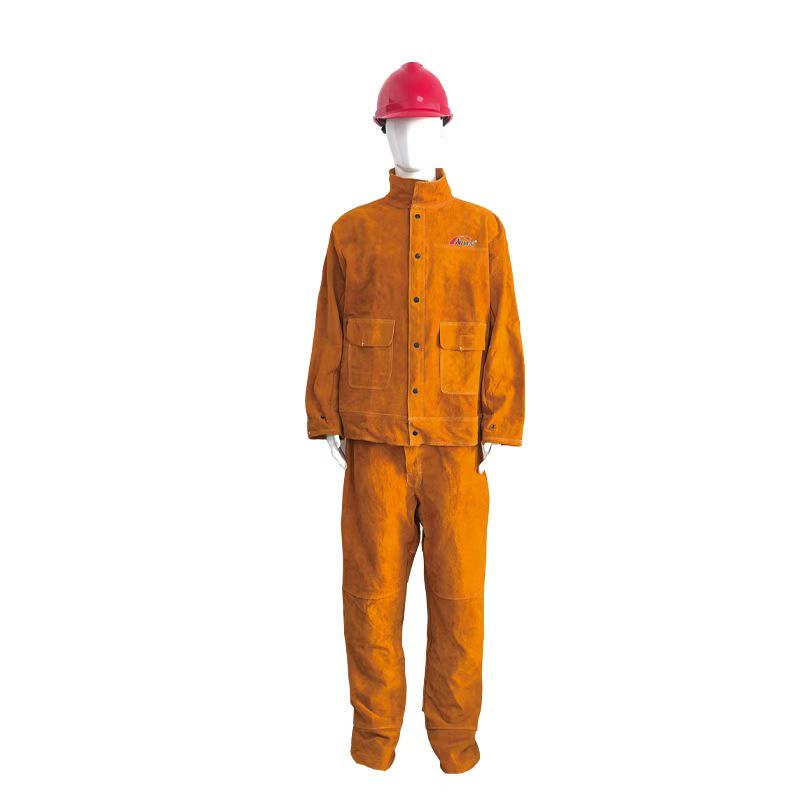 Weian Flame-Resistant Leather Welding Apron & Suit: Fireproof, Anti-Scald, Anti-Flashback Workwear Cowhide Foot Cover 25cm SG9513