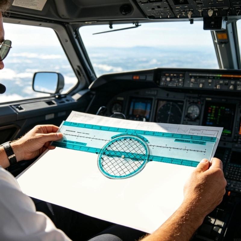 Lightweight Aviation Training Ruler With Rotating Vector Mechanism Aviation Plotter For Flight Calculations 33cm Long M4YD CN