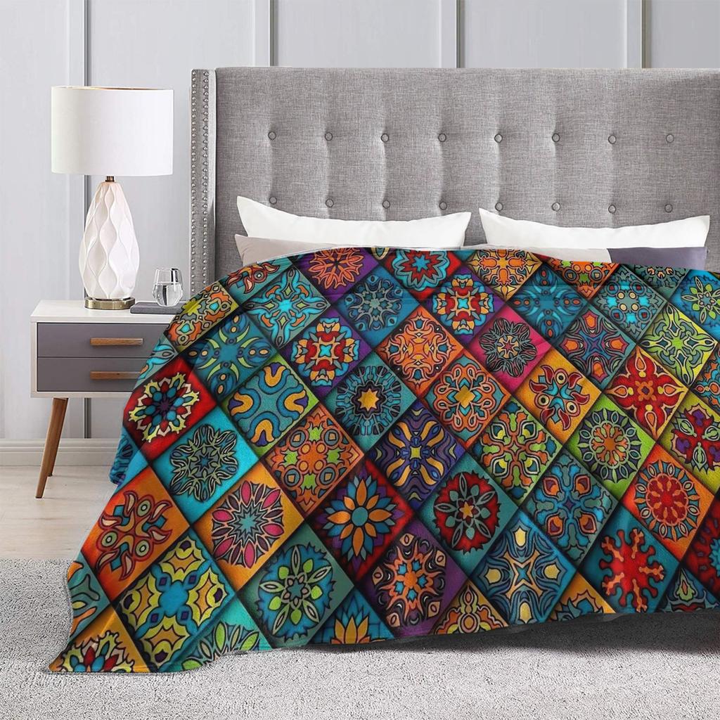 Warm Soft Blankets Girls Boys Airplane Travel Retro Bohemian Woven Pattern   Blanket  For Couch Chair Fashion Sofa Bed Cover