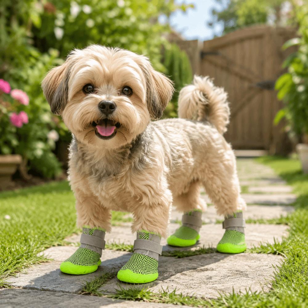 Adjustable Anti Slip Dog Shoes Breathable Dog Foot Covers Dog Mesh Shoes for 4PCS/SET Spring Summer