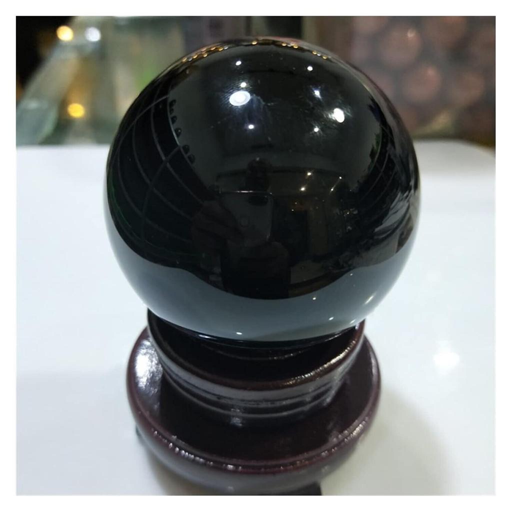 @ Natural Black Gemstone Crystal Stone Sphere Ball For Obsidian Decoration Zr-1637-60%Off