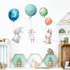 Cute Unicorn Rabbit Wall Stickers Kids Room Nursery Wall Decor Sticker Pretty Girls Flying Elephant Cartoon Decals Home Decor