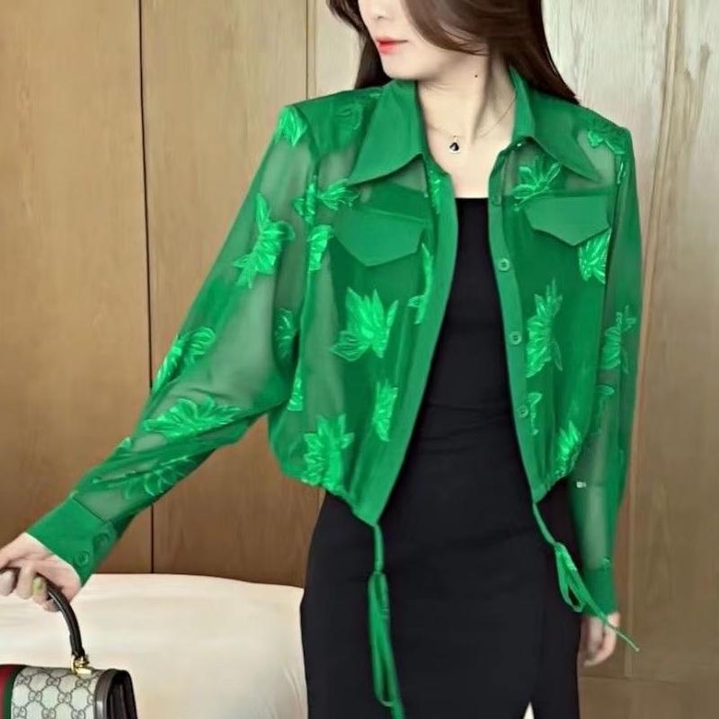 Summer Fashion Loose Casual Sunscreen Top Women Long Sleeve Cardigan Shirt Ladies All-match Buttons Blouse
