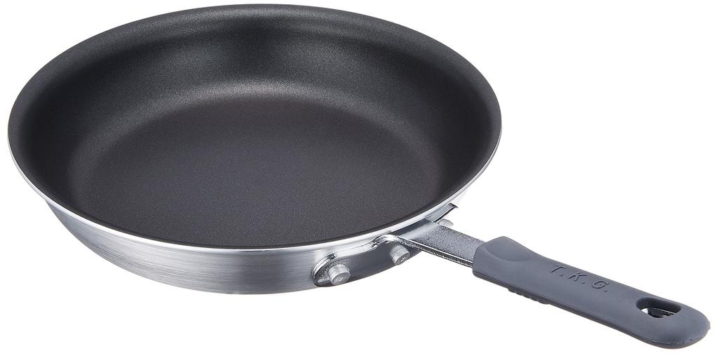 Endo Shoji TKG Frying Thick and Teflon Inner Diameter x Depth 257 x Weight Thickness Commercial AHLM328 Pan, 28cm, Durable, Gas-Stove Only, Non-Stick