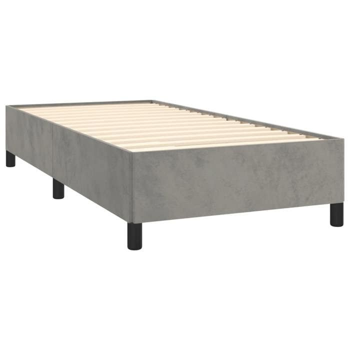 Maison Exclusive - Sommier à lattes de lit et matelas Gris clair 90x200 cm Velours