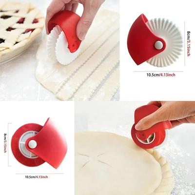 JJYY Pizza Pastry Cutter Pie Decoration Cutter Plastic Wheel Roller for Pizza Pastry Pie Crust Baking Tool Pizza Shovel