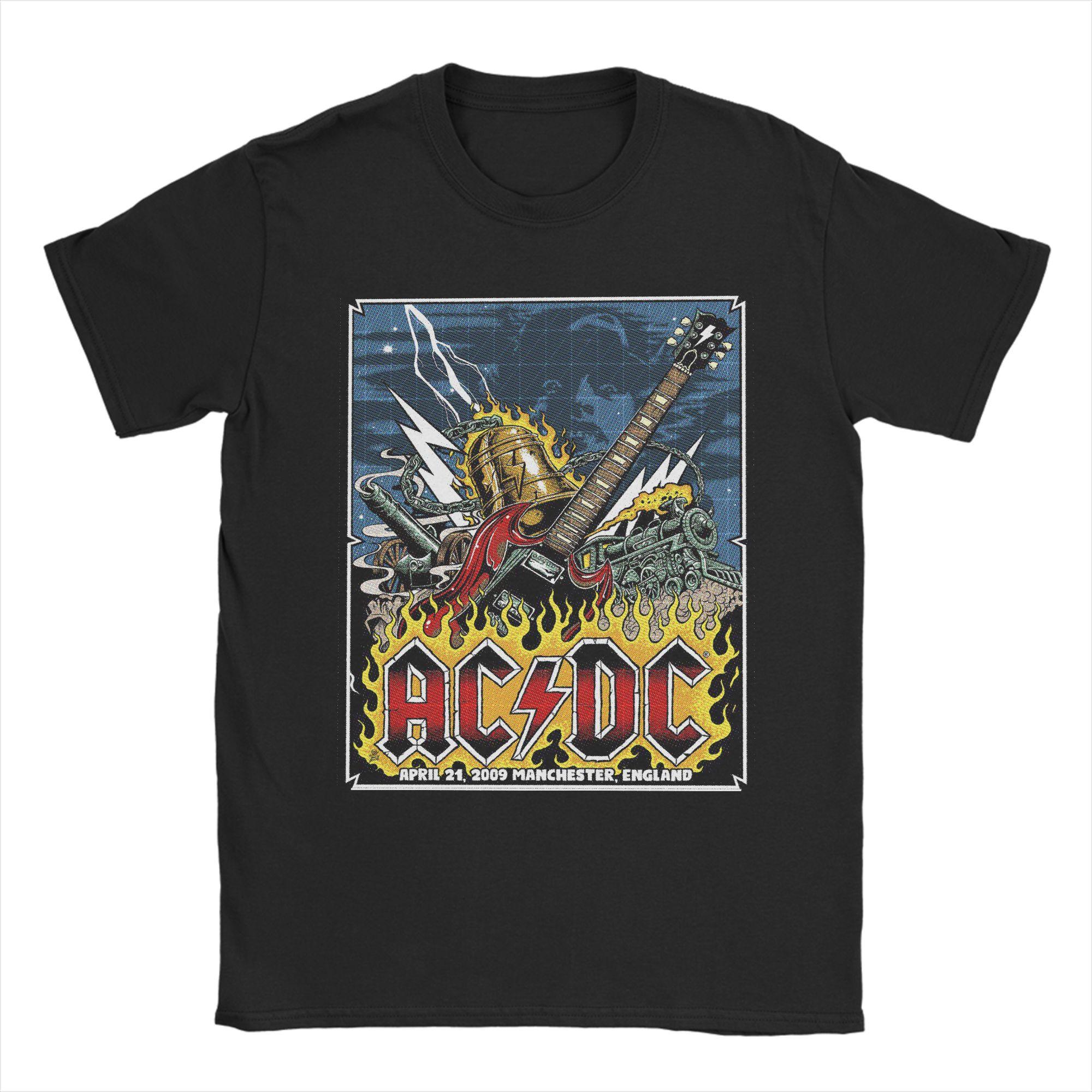 

ACDC Rock Band TShirts Men Casual 100 Cotton Tee Shirt Crewneck Short Sleeve T Shirt 4XL Clothes XL