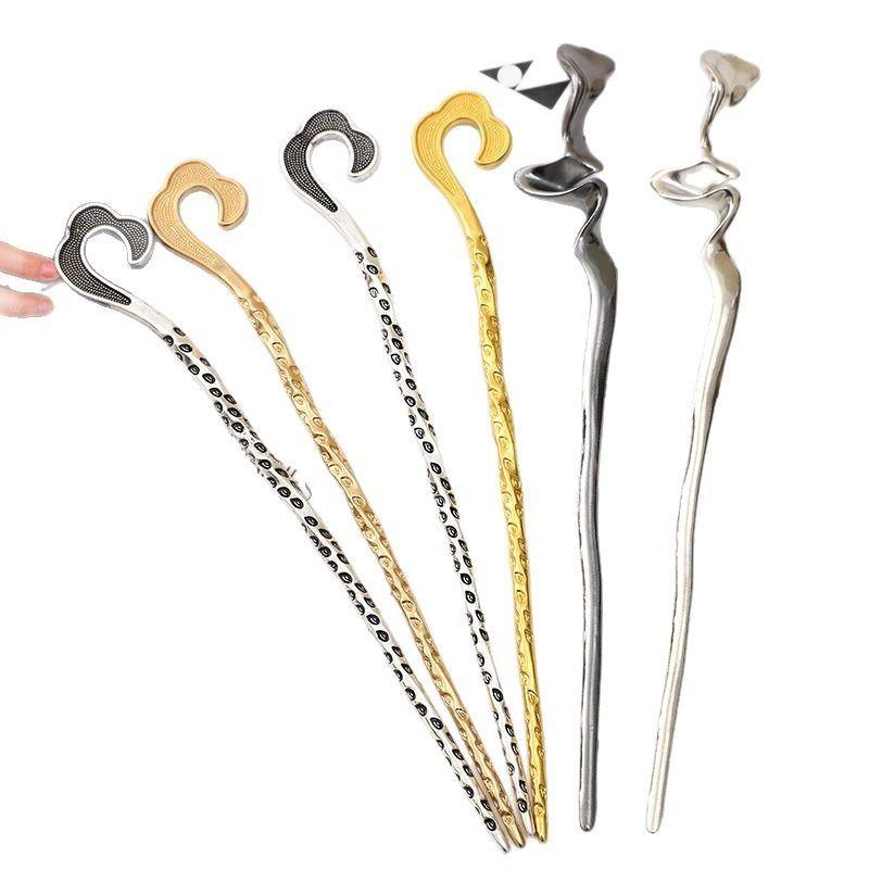 Cool Feeling New Chinese Metal Hairpin Female Simple Modern Niche Design Disc Hair Ball Head Hairpin Hairpin Headgear