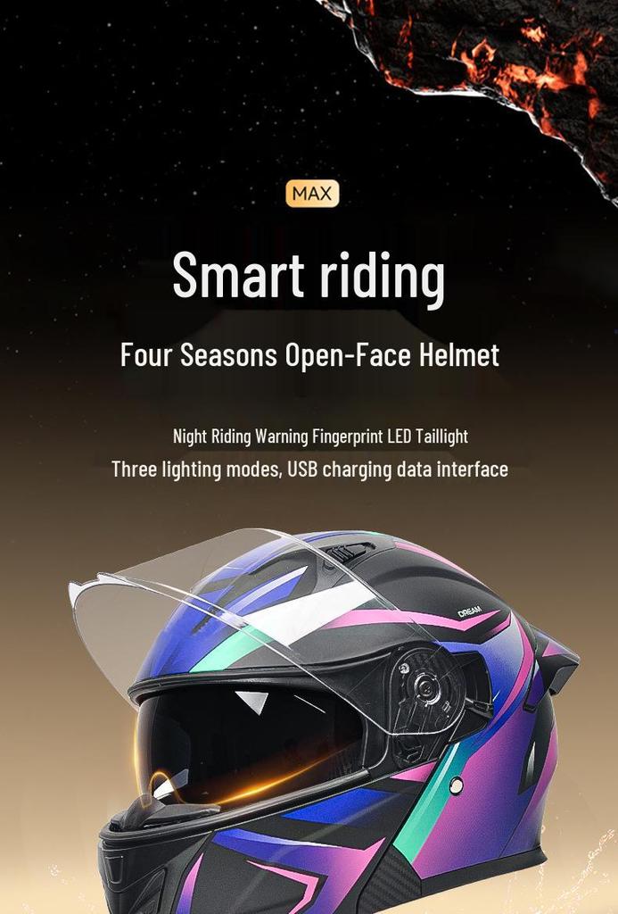 DOT Certified Flip-up Motorcycle Helmet - Unisex, All-Season, Off-road.
