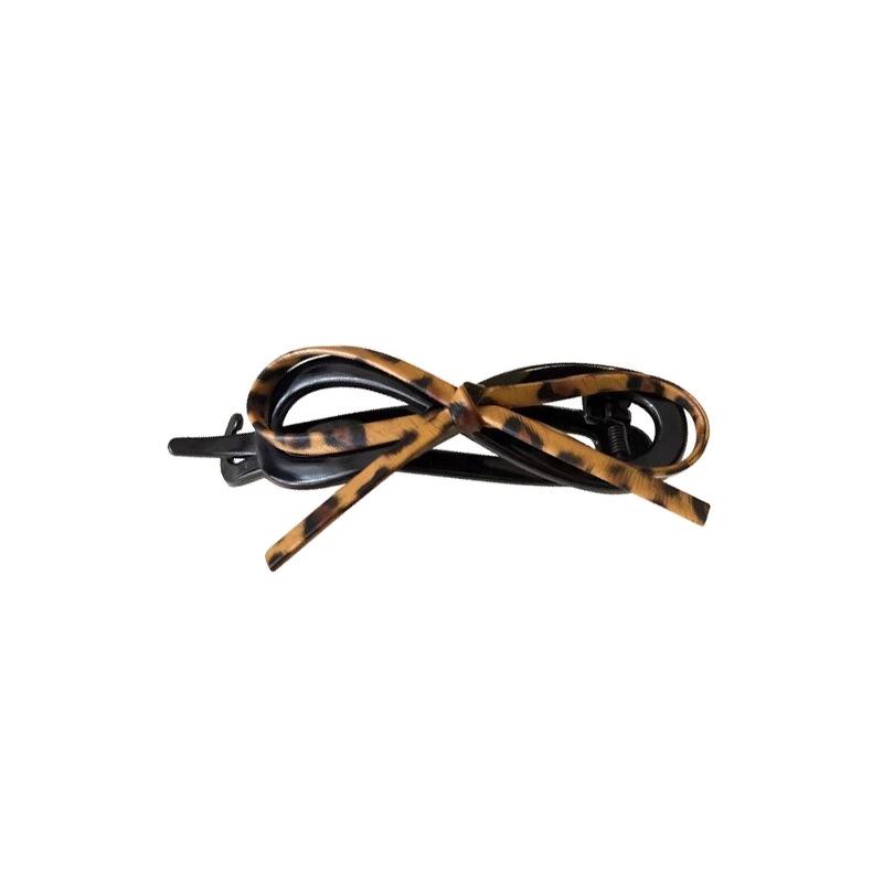 Leather Bow Hair Clip Women High-end Sense Versatile Twisted Hair Sweet Cool Simple Hair Accessories