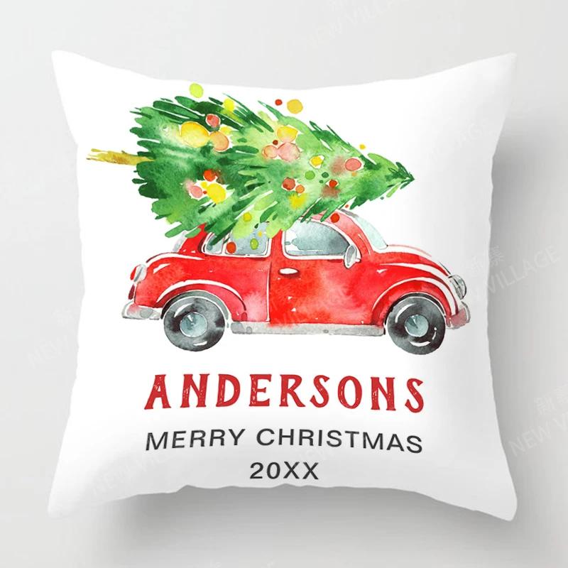 Christmas Series Pillowcases Sofas Cushion Covers  Home Decor Can Be Customized for Holiday Celebrations 40x40 50x50 60x60 35x35