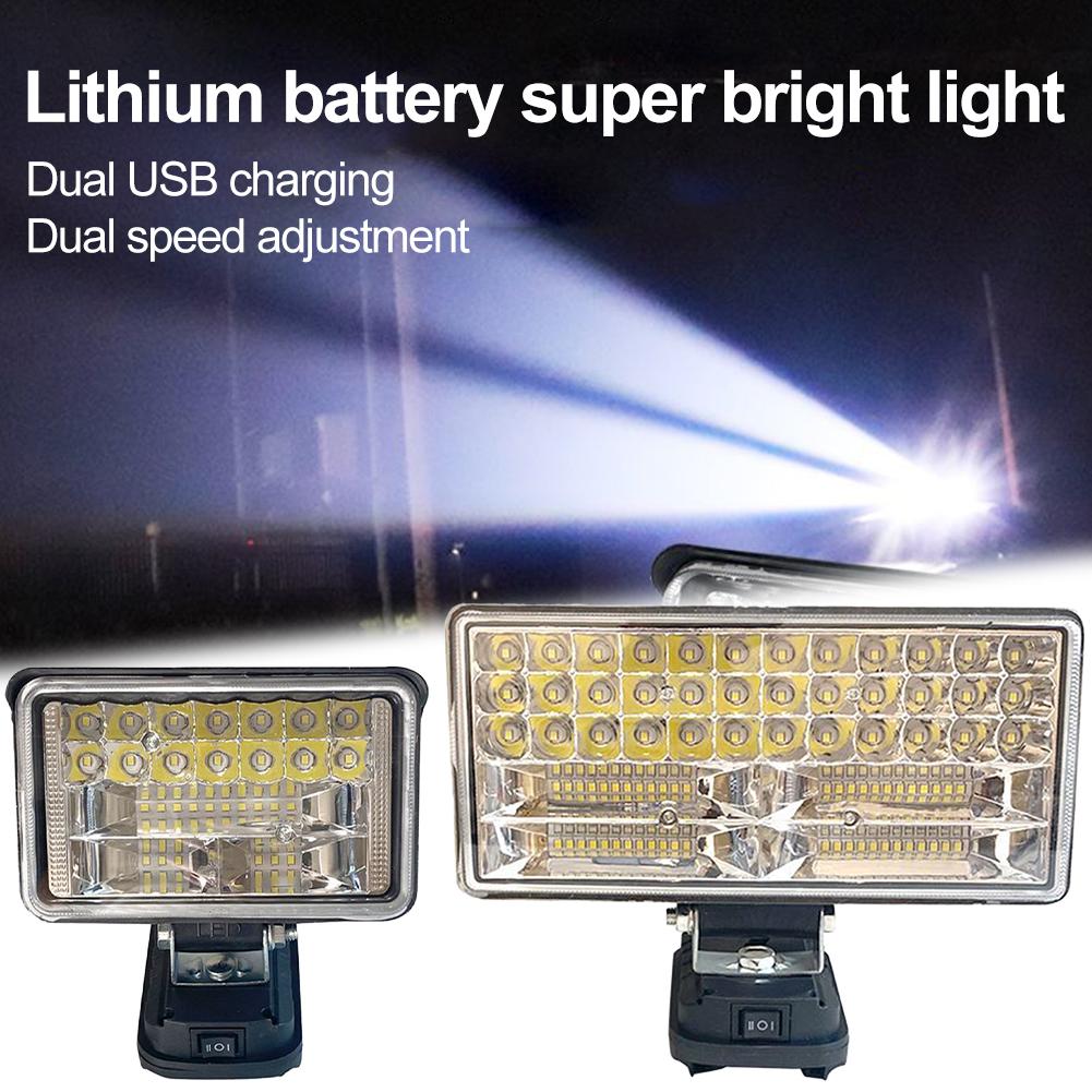 High Brightness LED Work Light IP67 Waterproof ABS Compatible Battery Dual Charging Metal USB Mode Stand Adjustable O4G5