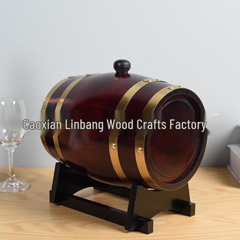 3L Red Wine Oak Barrel Display Ornament for Winery Exhibition
