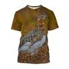 Magliette stampate con uccelli di gallo cedrone, t-shirt mimetiche da caccia, t-shirt grafiche da uomo, streetwear, top e t-shirt estetiche