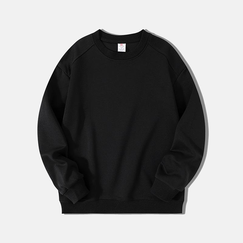 Schweres Baumwoll-Sweatshirt mit Rundhalsausschnitt, 300g - Herbst/Winter, Unifarben, Vielseitig, Lockere Passform, Bequem, Langarm.