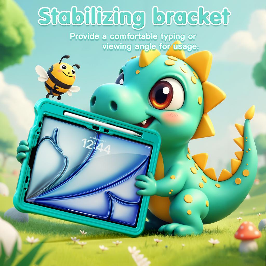 For iPad Air 11 (2025)/(2024)/Air (2022)/(2020)/Pro 11 (2022)/(2021)/(2020)/(2018) Case Kickstand PC+Silicone+TPU Cover