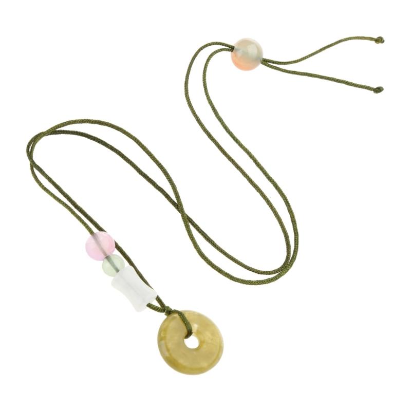 Jade Beads Safety Buckle Camellia Flower Necklace Female Temperament Long Rope Collarbone Chain Adjustable Chain Jewelry