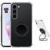 Shockproof Case - Samsung - Galaxy A35 5G - Transparent Silicone - Foldable Ring - Black