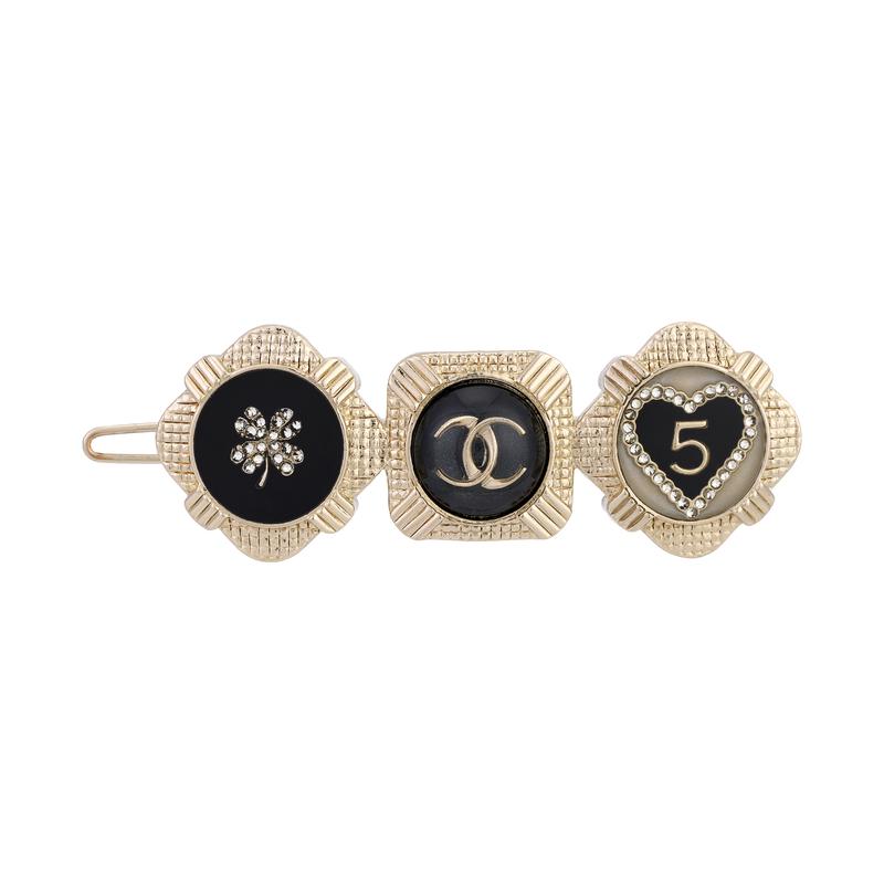 

CHANEL Metallic Resin Hair Clip Women s Gold золотий