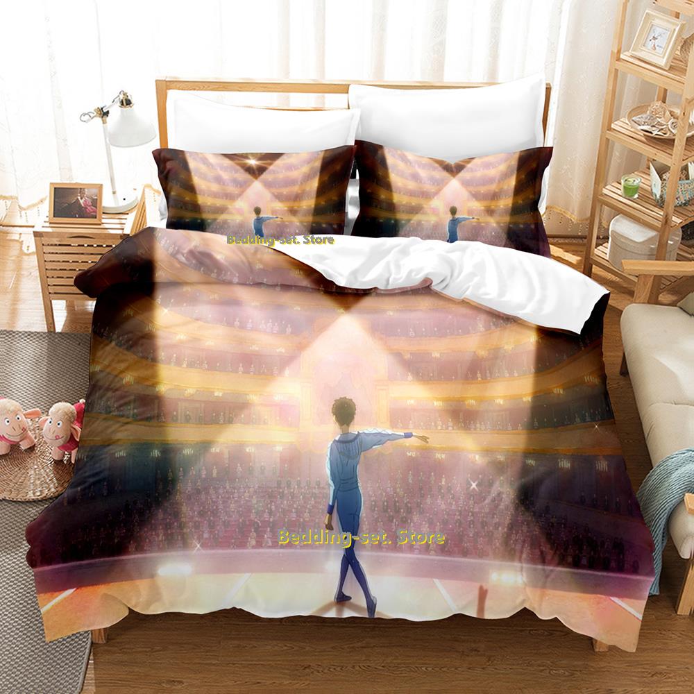 Comforter Dance Dance Danseur Bedding Set Cartoon Anime Three-Piece Set Adult Kid Bedroom Three-Piece Suits 3D Kawaii Juego De Ropa D