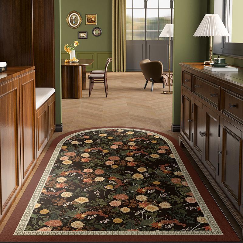 American Light Luxury Home Floor Mat, Waterproof And Non-Slip, Leave-In One Wipe, Arched Foot Mat, Home Entrance Door Inner Door Mat