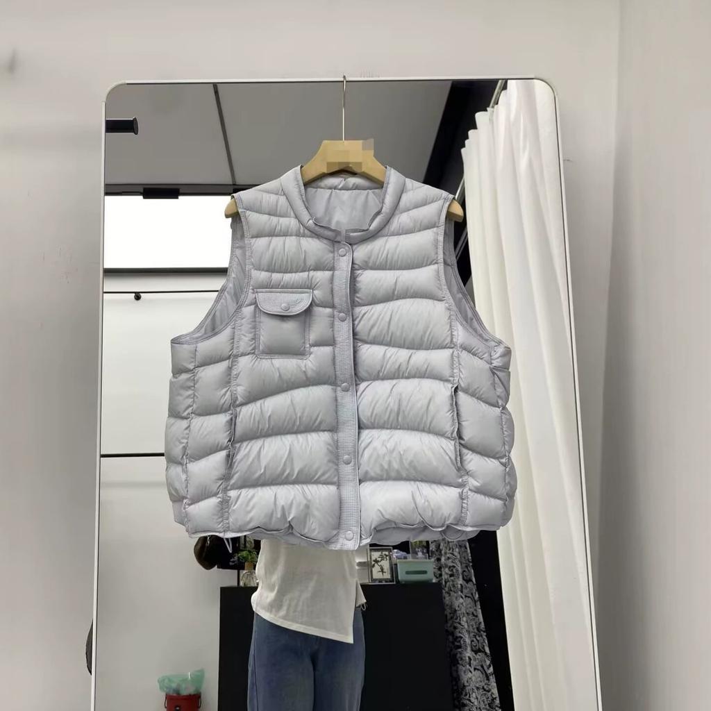 Beyaz ördek tüyü yeni şişme yelek kadın kısa dik yaka moda yüksek kalite beyaz ördek tüyü kış sıcak palto trend