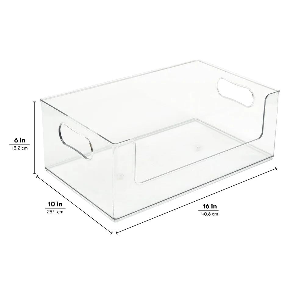 Extra Large Clear Storage Bin Open Front Stackable Organizer Kitchen Pantry Bathroom Toys Multi-Use Storage Solutions