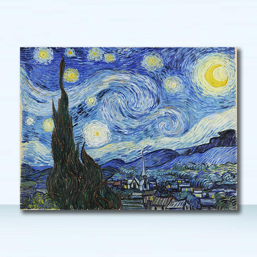 Famous Canvas Painting Starry Night By Vincent Van Gogh Famous Artist Art Print Wall Picture Canvas Poster Home Wall Decor