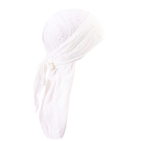 Sweat Wicking Pirate Hat Vintage Ripped Holes Head Wrap белый