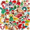 50 Christmas Cartoon Graffiti Stickers Holiday Decoration Water Cup Skateboard Waterproof Decoration Cute Stickers