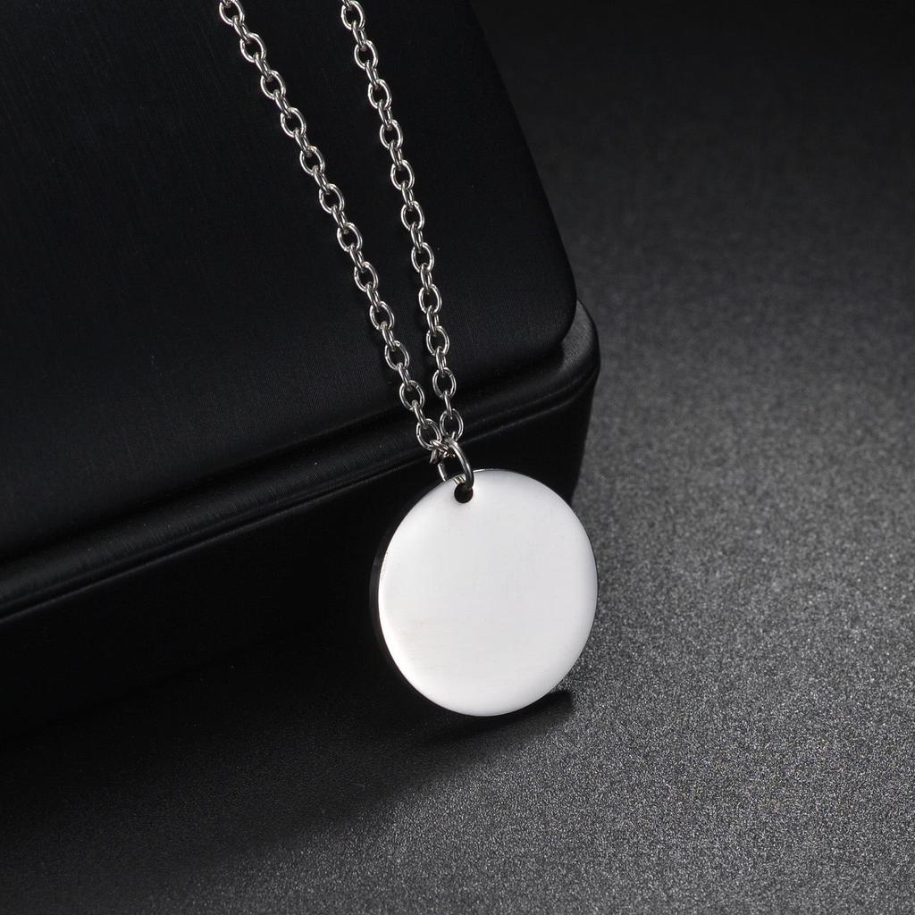 2024 Trendy European & American Stainless Steel O-Shaped Women's Necklace with Laser Engraved Logo