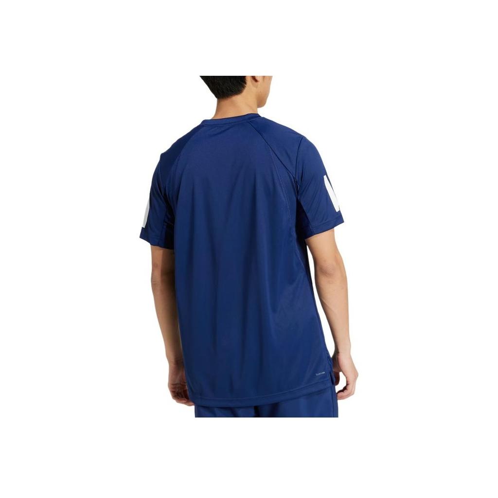 Adidas Tennis 3-Streifen SS25 Club Bequemes Kurzarm-T-Shirt Herren Tops Dunkelblau JN5730