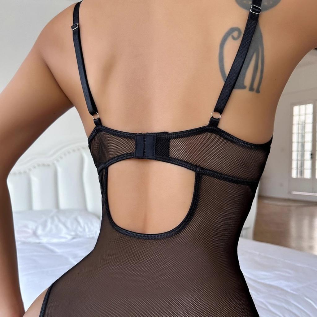 Sex Underwear Sexy Leopard Mesh Suspender Onesie Sex Set