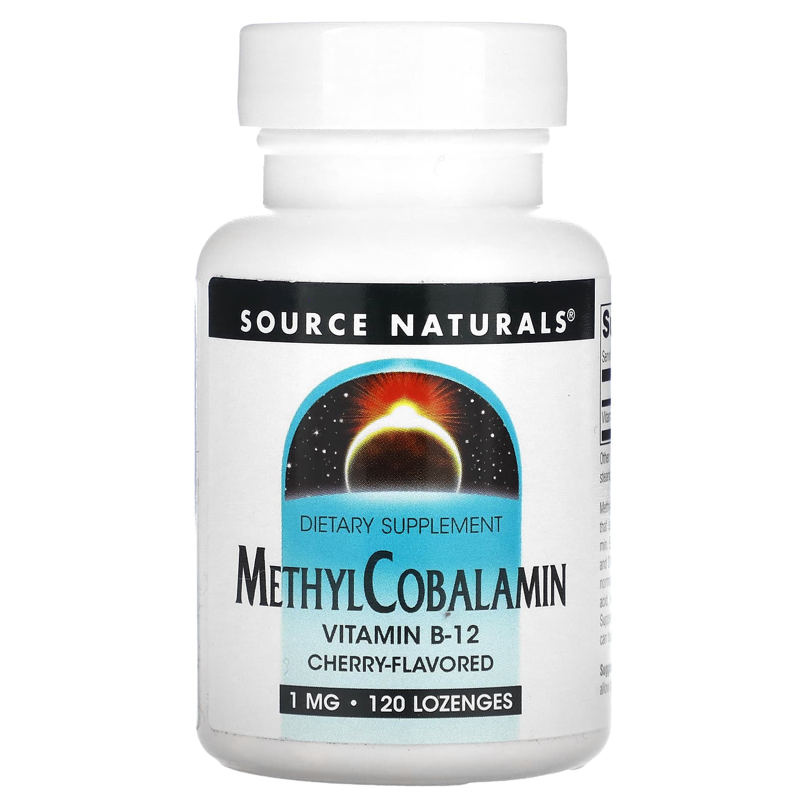 

Source Naturals, Метилкобаламін Вітамін B12, Вишня, 1 мг, 120 льодяників