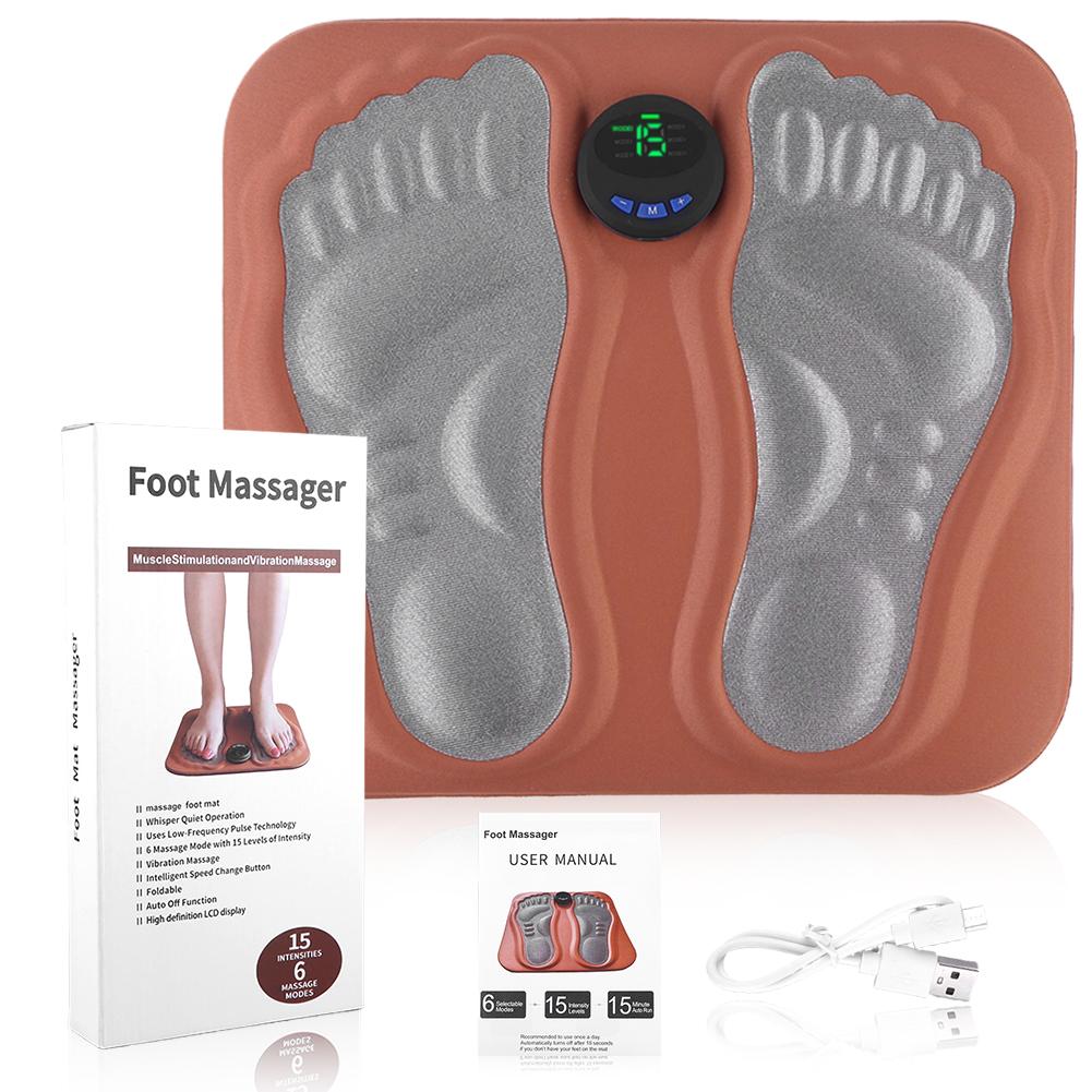 Fußmassage-Matte Fußakupressur-Gerät 6 Modi & 15 Stufen 3D Fußmassage-Pad Elektronischer Fußstimulator für Zuhause Büro