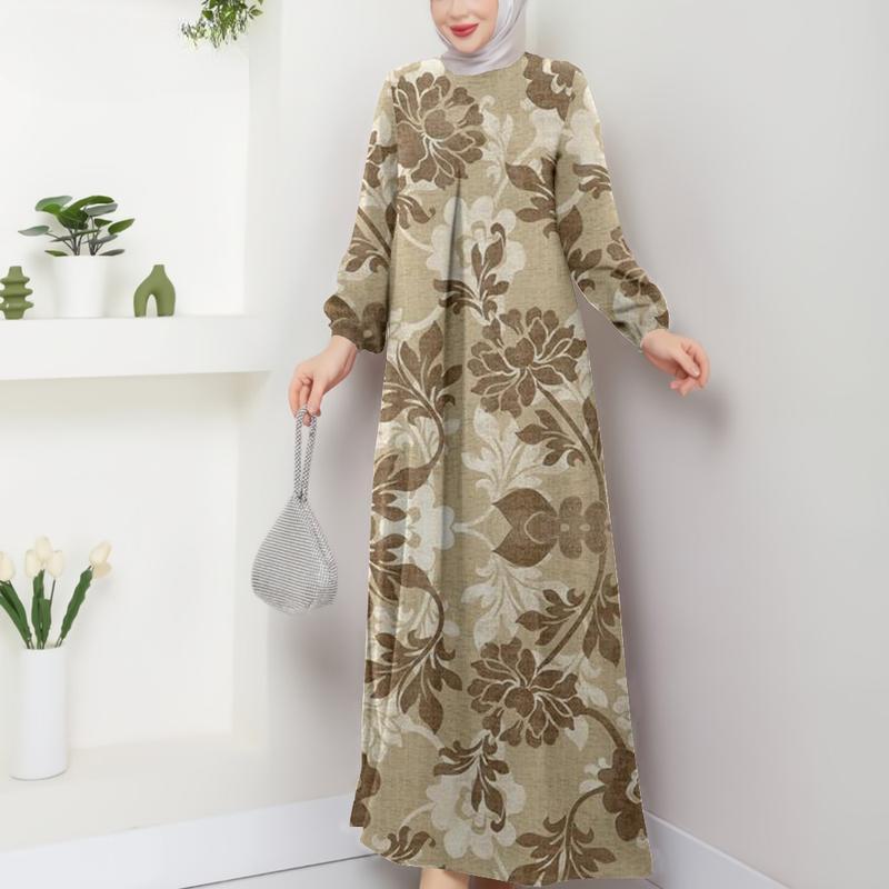 

Одежда для мусульманок, изготовленная из высококачественных тканей, подходящая для всех случаев, мягкая на ощупь, с уникальным стилем печати, 5XL оранжевый