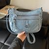 Vintage Denim Crossbody Bag Women's Multi-Pocket Single Shoulder Small Square Bag