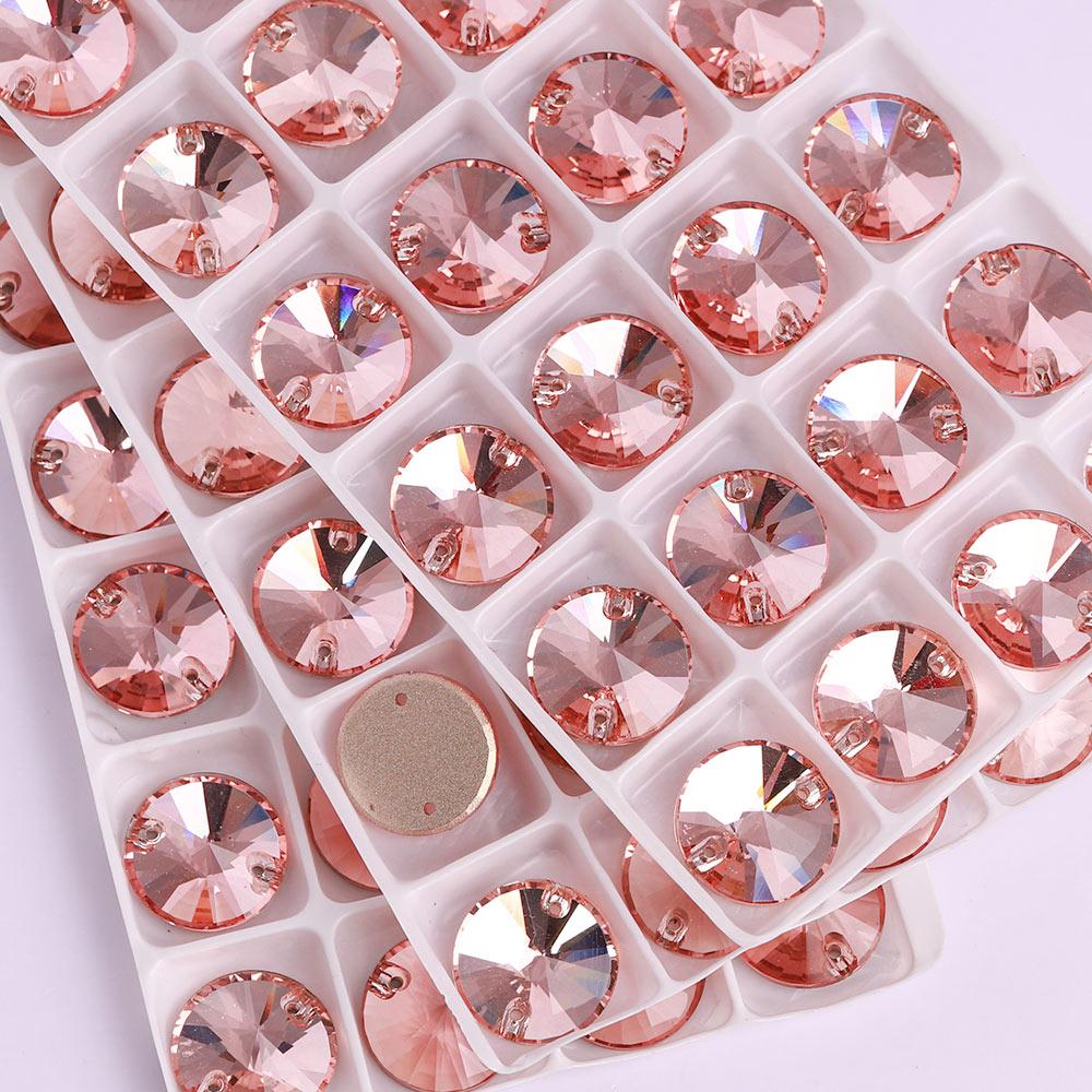 High Quality Rivoli 80+ Colors Rhinestones Crystal AB Sew-on Glass Gems Clothing Flatback Sewing Stones Women Bling Bling Shine